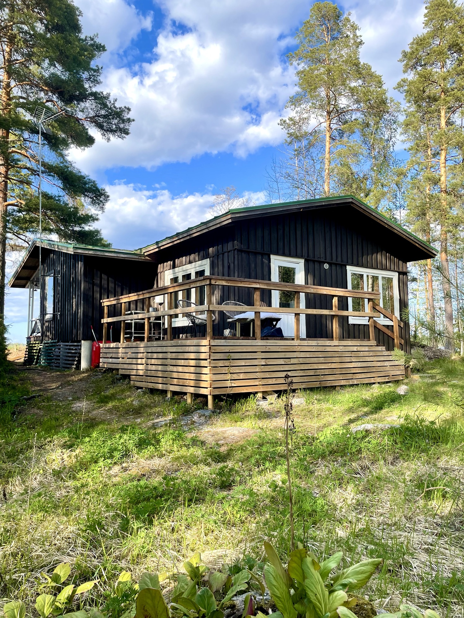 Kesäinen kuva parkkipaikalta päin